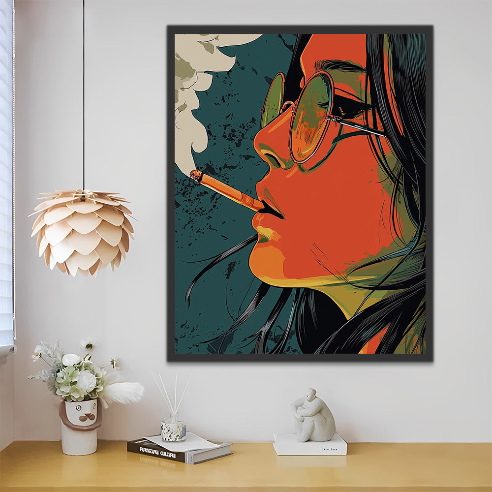 Woman Smoking Paint by Numbers