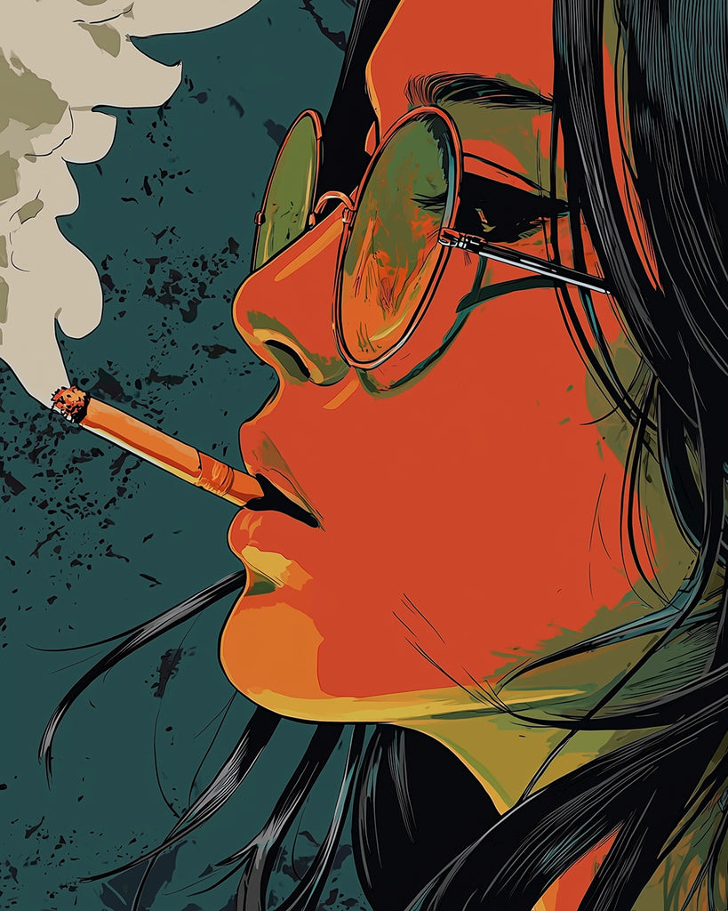 Woman Smoking Paint by Numbers